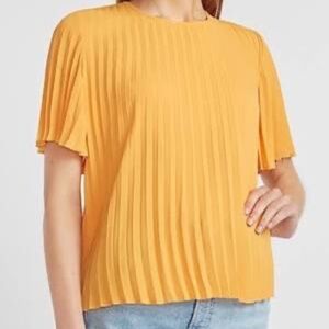 EXPRESS | Pleated Short Sleeve Blouse